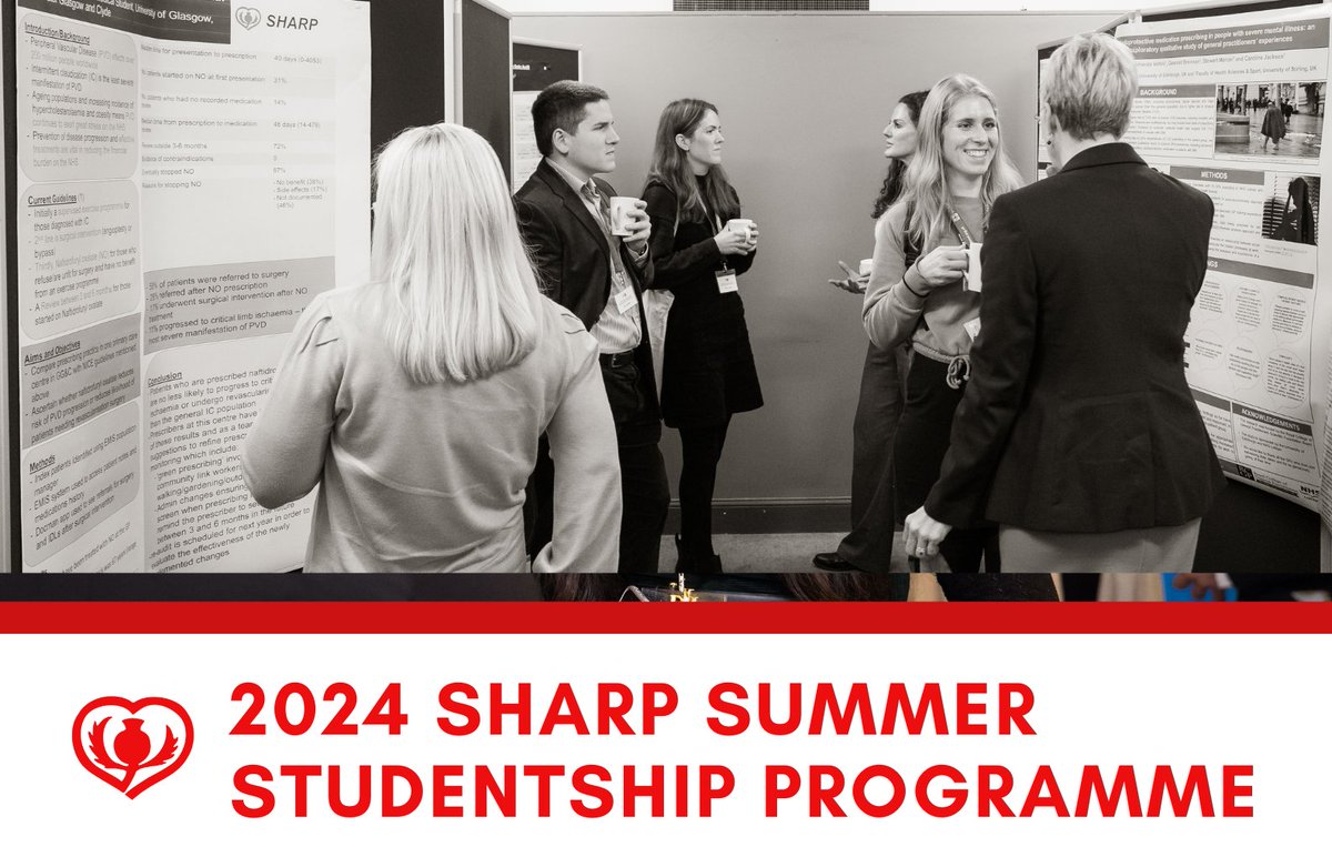 Calling all medical students from Scottish universities interested in cardiovascular research! 📚 Apply for the SHARP Summer Studentship Programme and receive £1600 funding for your summer project. Don't miss out, apply now at sharpscotland.org/grants #ResearchOpportunity