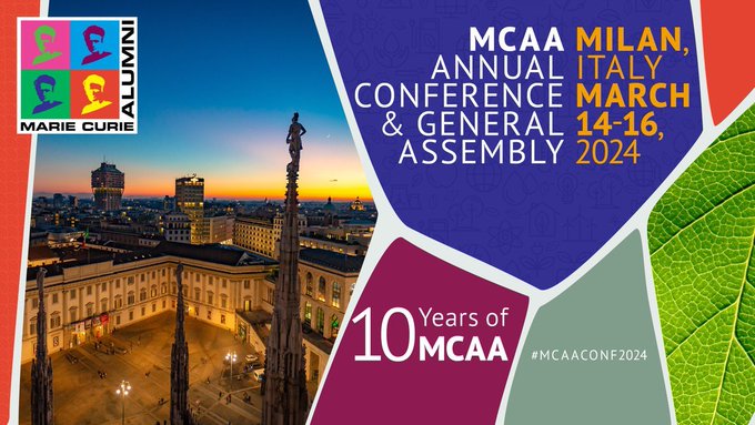 📌We will participate in the MCAA Conference in Milan, from 14 to 16 March 2024. 🎉Let's celebrate the 10th anniversary of the MCAA: a networking event that will give you the opportunity to join the @MSCActions community. 👋See you there! #mcaaconf2024 mariecuriealumni.eu/conference-2024