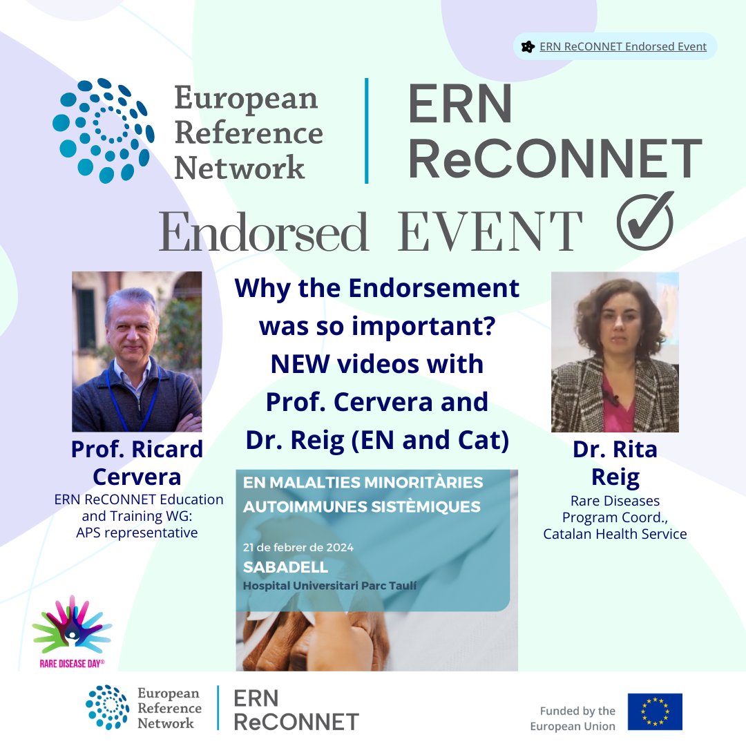 ✅ @ern_reconnet endorsed events: Why it is important? Prof. Cervera @SJDbarcelona_es n Dr Reig @gencat shared w us their perspective. 🎞️ Videos were kindly recorded in English n Catalan to tackle the language barrier issue n try to be more inclusive! 🔗 bit.ly/3T1hSLn