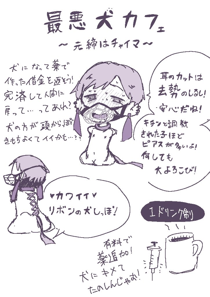 @R18_tweet 最悪犬カフェの設定できた……なんだこれ……性癖です 