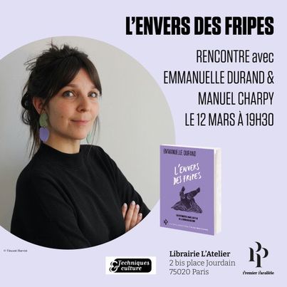 📚Le 12 mars Emmanuelle Durand (@LEST_UMR7317/@laboIRIS) présentera à la librairie l'Atelier (@Librest_lib) son ouvrage 'L'envers des fripes (@PParallele)' accompagnée par Manuel Charpy (@Invisu). Un rendez-vous à ne pas manquer 🤗🔥
librest.com/nos-rendez-vou…