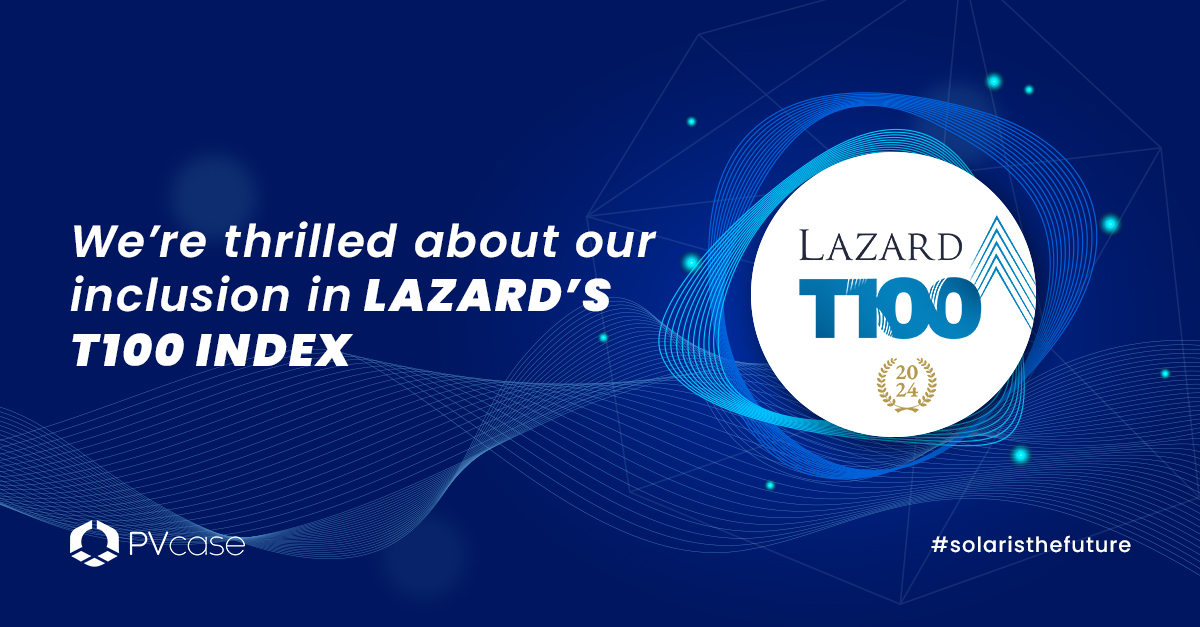 WeArePVcase's tweet photo. Proud to be featured in Lazard's T100 Index as a key player in Europe's venture scene, with our solar software recognized for disrupting the market and advancing decarbonization. Thanks to Lazard for the nod towards renewable energy progress!
#PVcase #T100 https://t.co/LTdeVmnZJQ