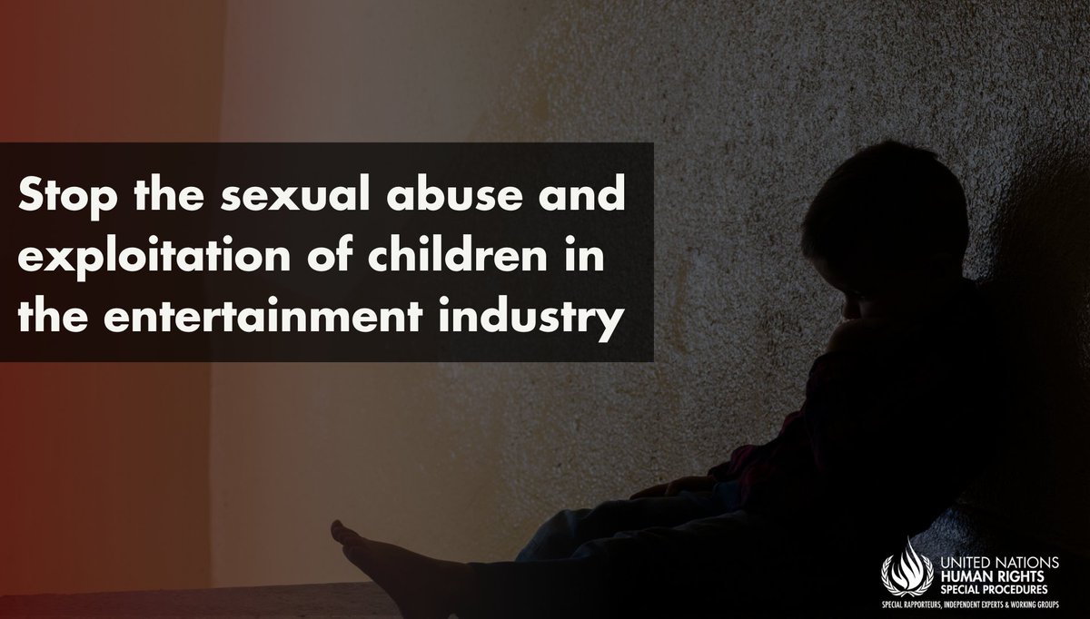 Urgent action is needed to combat the widespread sexual abuse and exploitation of children in the entertainment industry, - UN expert @MamaFatimaS calls for improved protection for children and young people in the sector. ow.ly/n7uY50QLnNv #HRC55