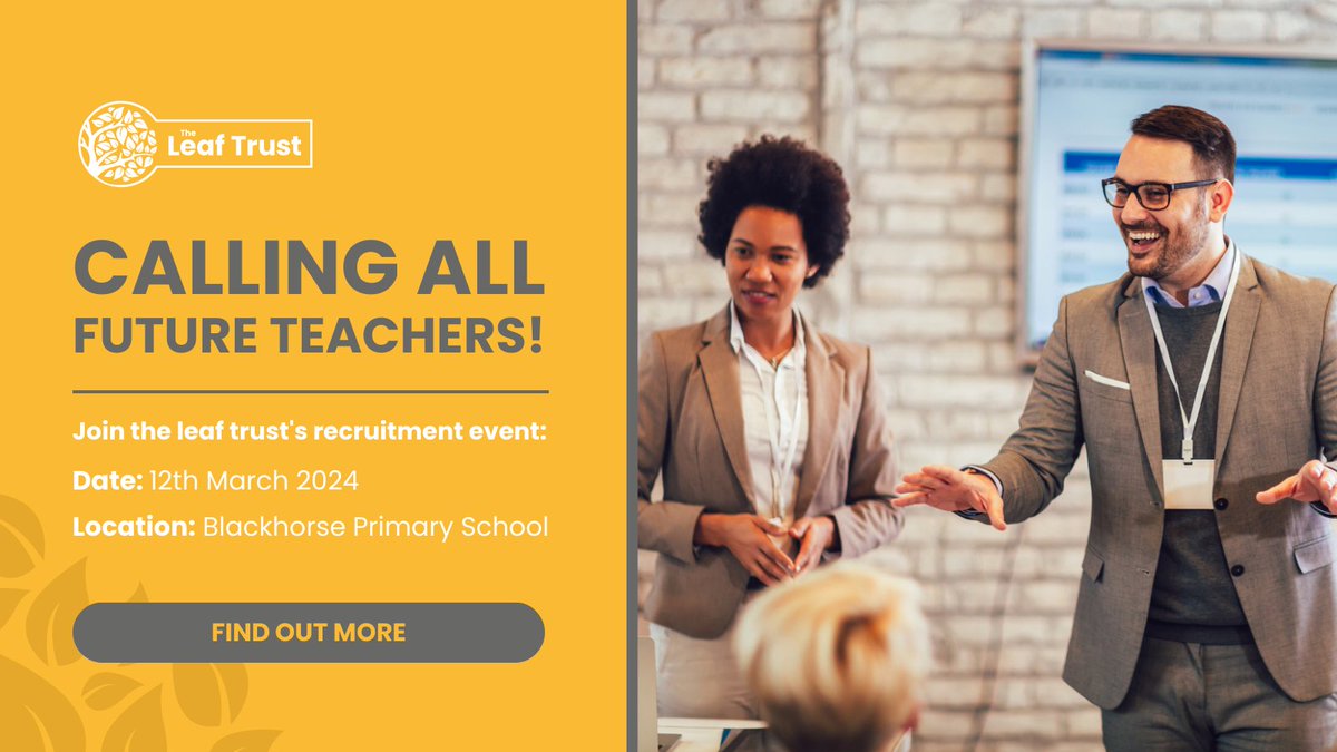 If you’re a student teacher on placement or a prospective graduate, we’ve got the perfect event for you. Our recruitment event on 12th March at Blackhorse Primary School is a great chance to discover career opportunities and network. Sign up here: ayr.app/l/YpTY