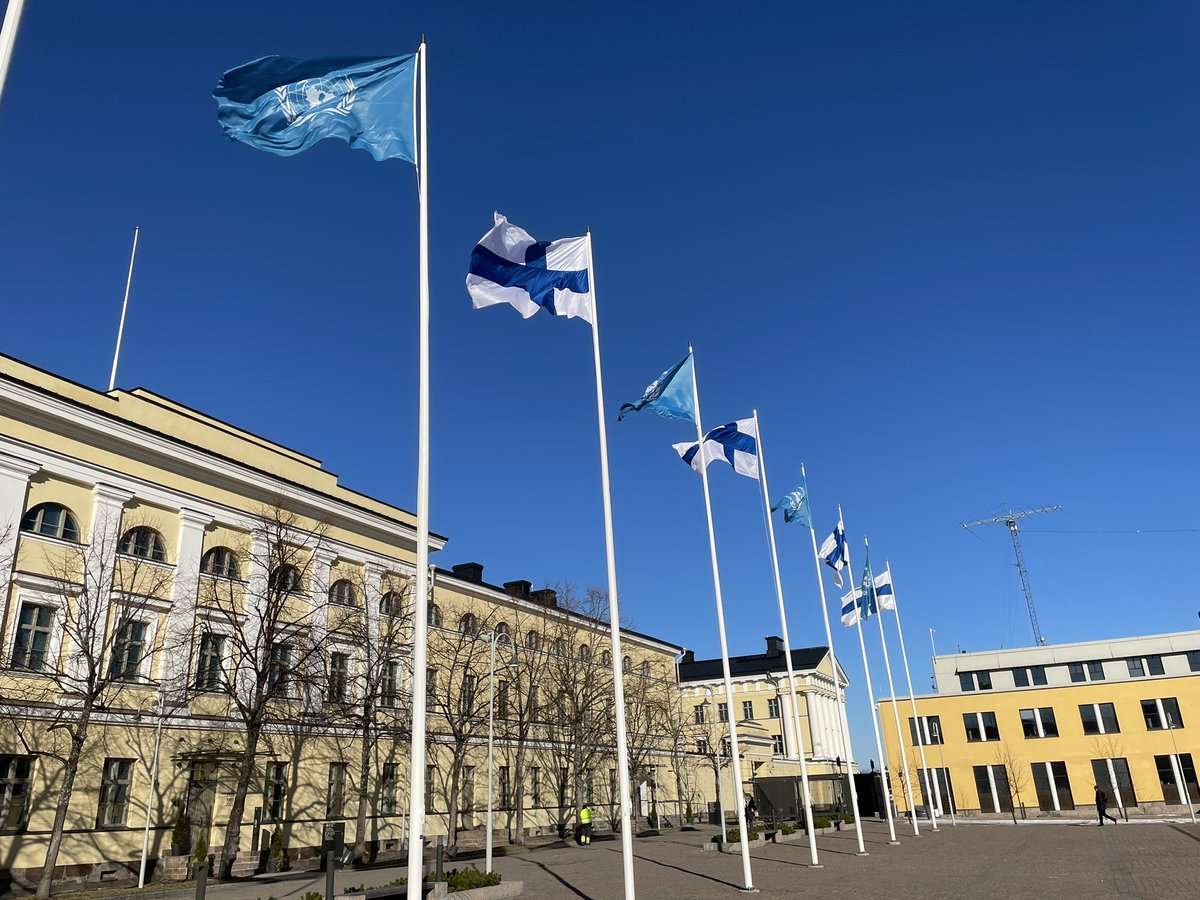 The Finnish MFA is flying the UN flag to mark the #LDCFutureForum in Helsinki 🇫🇮🇺🇳