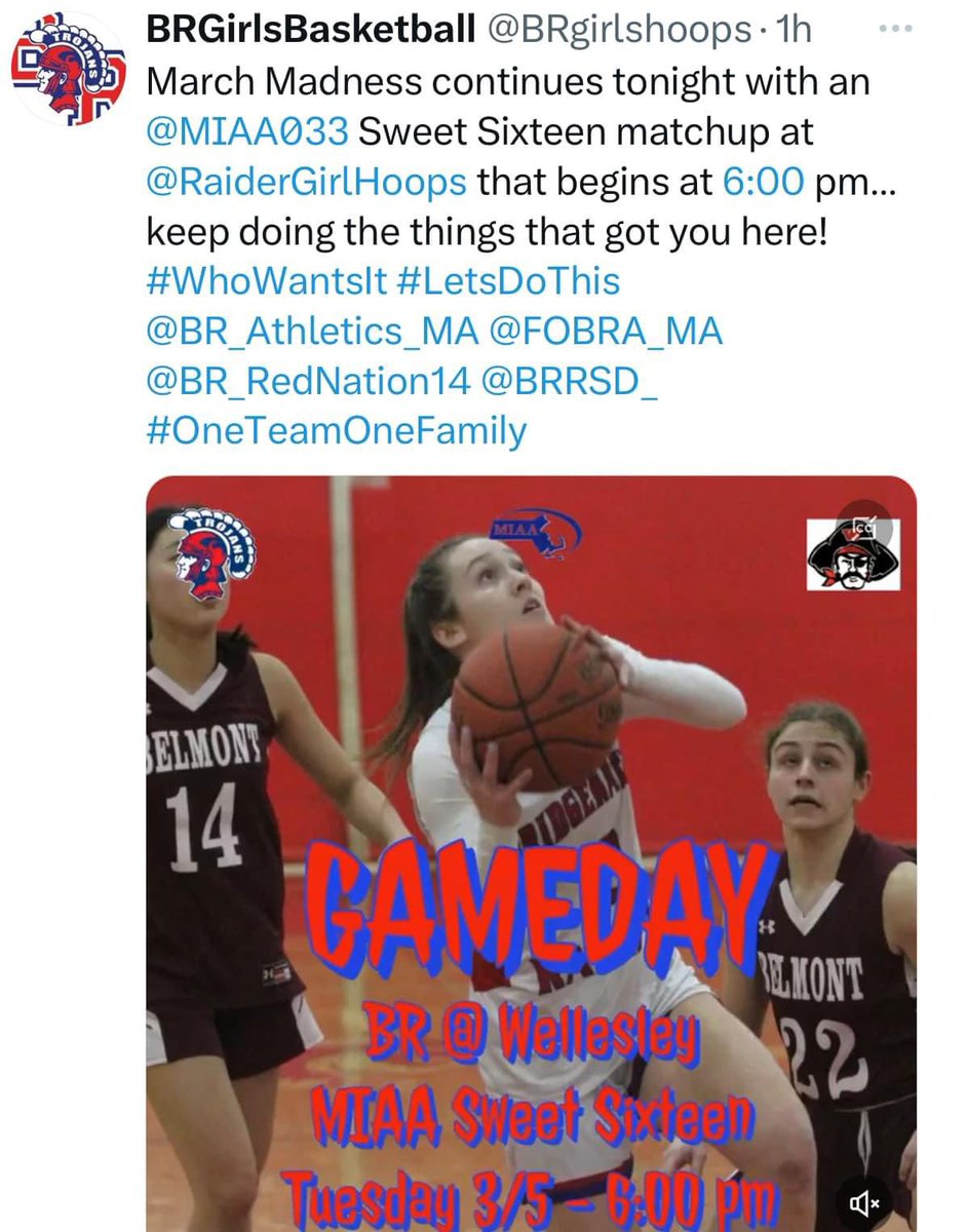 Good luck to Olivia Roy - @NEShockwave_Swn and the rest of the BR team tonight in Wellesley!