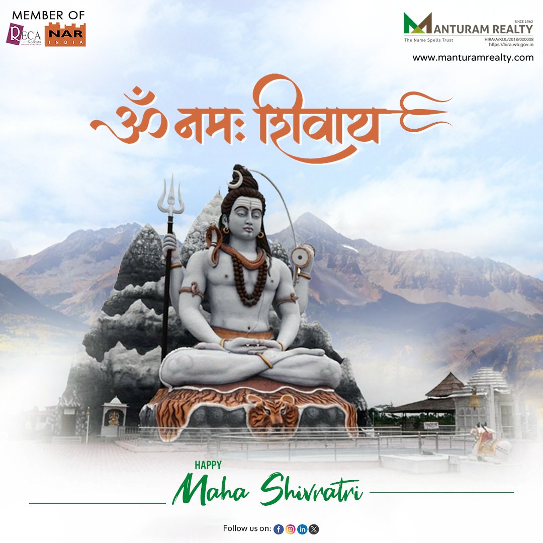 May Lord Shiv grant all your wishes on this auspicious day!
Happy Maha Shivratri

#HappyMahaShivratri #Shivratri #Shivratri2024 #Blessings #ManturamRealty #PropertyInvestment #PropertyDeals #Realtor #RealtorLife #RealEstate #HomesForSale #DreamHome #DreamHomeGoals