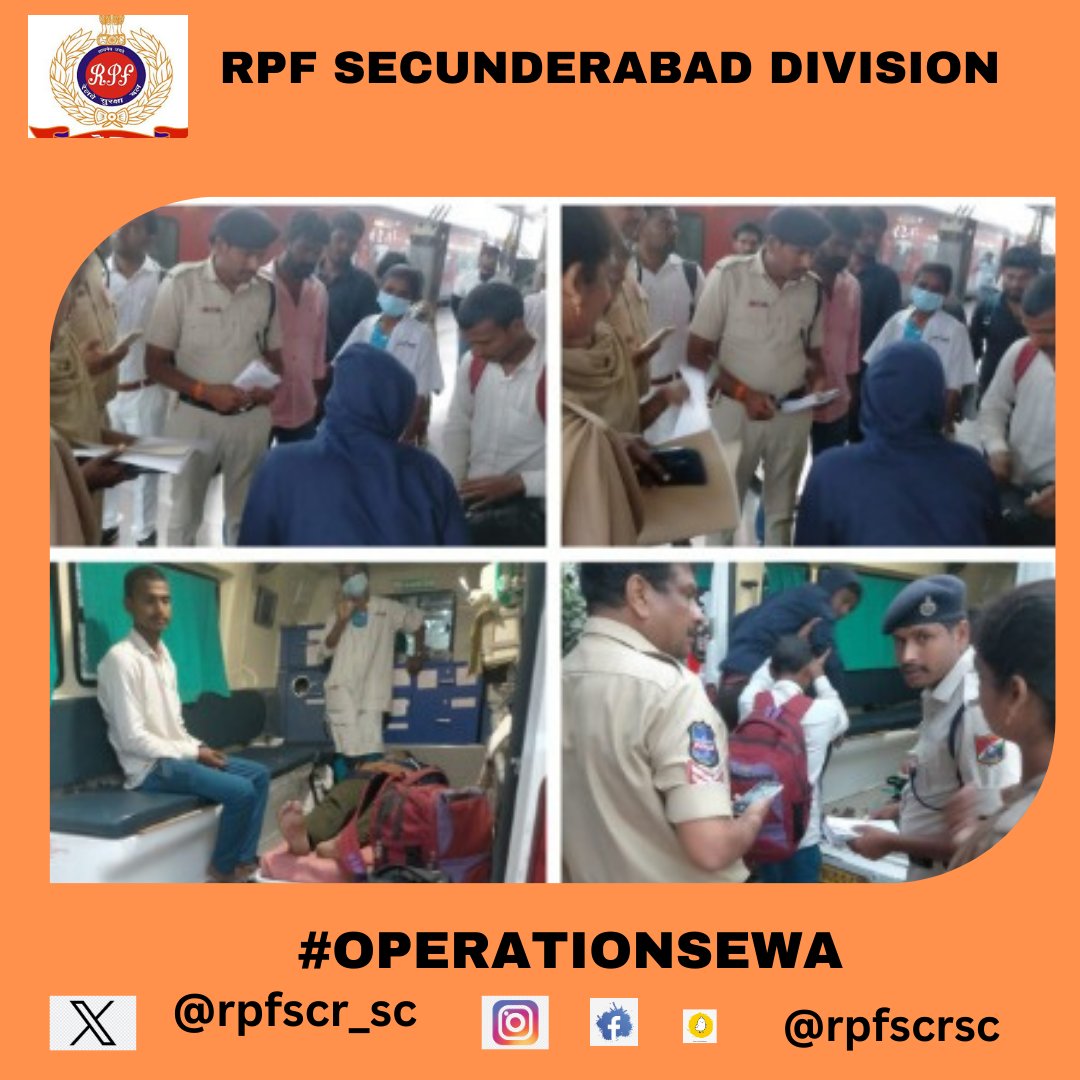rpfscr_sc's tweet photo. #OPERATIONSEWA” RPF/Warangal efficiently provided medical aid to a passenger with severe stomach pain aboard Train No. 16368 Exp at Warangal station, promptly arranging transport to Govt. MGM Hospital for necessary treatment. https://t.co/JwCakUwM5S