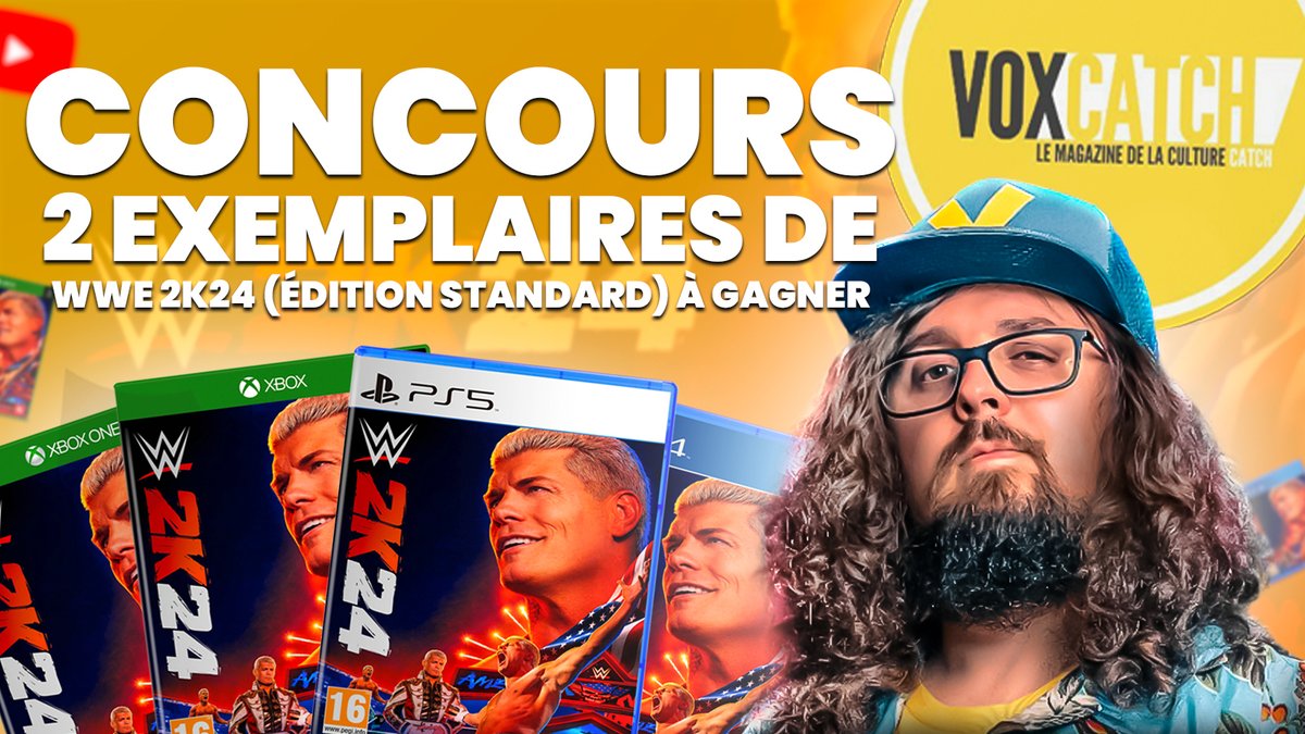 Pour célébrer la sortie de WWE 2K24, tentez votre chance et remportez 2 jeux!

Pour participer, il vous suffit de suivre ces étapes :
1- Suivre <a href="/Sturry/">Sturry</a>, <a href="/VoxCatch/">VoxCatch</a> et <a href="/navymediasport/">Navymedia Sport</a> sur Twitter 
2- Retweeter la publication
3- Mentionner un ami 

Tirage au sort lundi 11 mars 20h !
