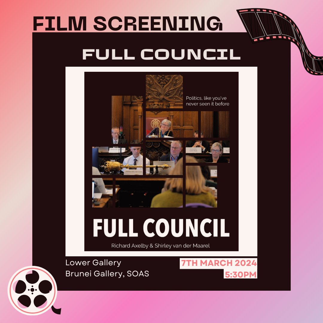 Experience the inner workings of Sheffield City Council in the captivating ethnographic film 'Full Council' showing this Thursday at 5:30pm. Don't miss out on this unique perspective on local governance! 🎥🏛️ 

#LondonEvent #SheffieldCityCouncil #DocumentaryFilm #LocalPolitics