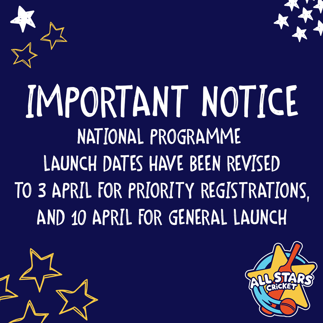 IMPORTANT NOTICE: National Programme launch dates have been revised to 3 April for priority registrations and 10 April for general launch. Participants will be updated via email and our ECB Helpdesk is on hand for any questions.