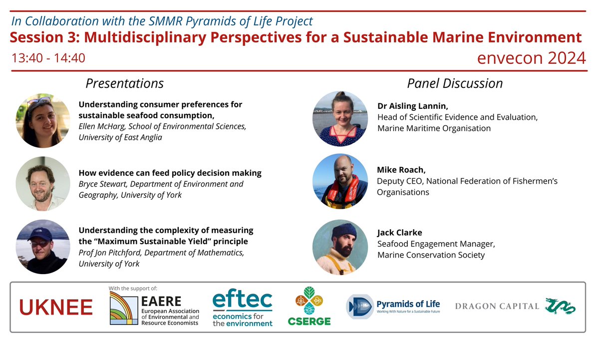 Panel guests for #envecon Session 3 organised in collaboration with @CSERGE_UEA and @SMMR_Pyramids More info here: