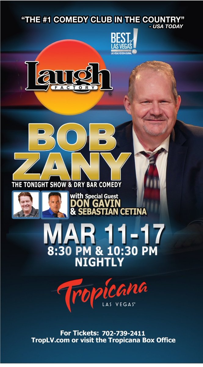 Join me on @bobandtom at 9 Eastern. And if you're headed to Vegas, join me to help say goodbye to @LaughFactoryLAS @TropLV next week. @Kristileenews @chickmcgee1 @ThatJoshArnold @funnykeithlyle @FunnyCostaki @HarryBasil @harryoradioshow @The_ChrisMyers