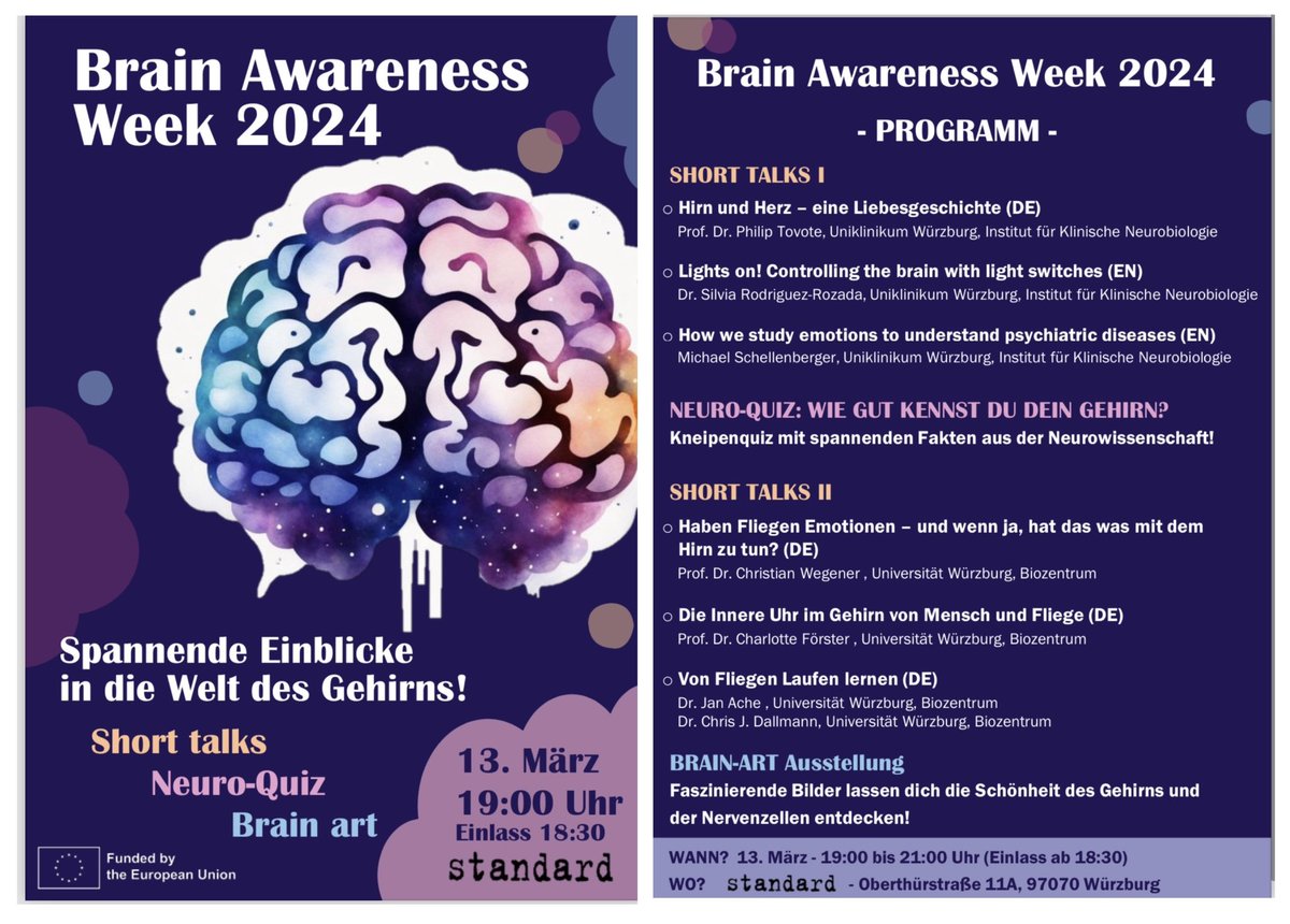 Have a look at the fun evening  we have planned! #BrainAwarenessWeek2024