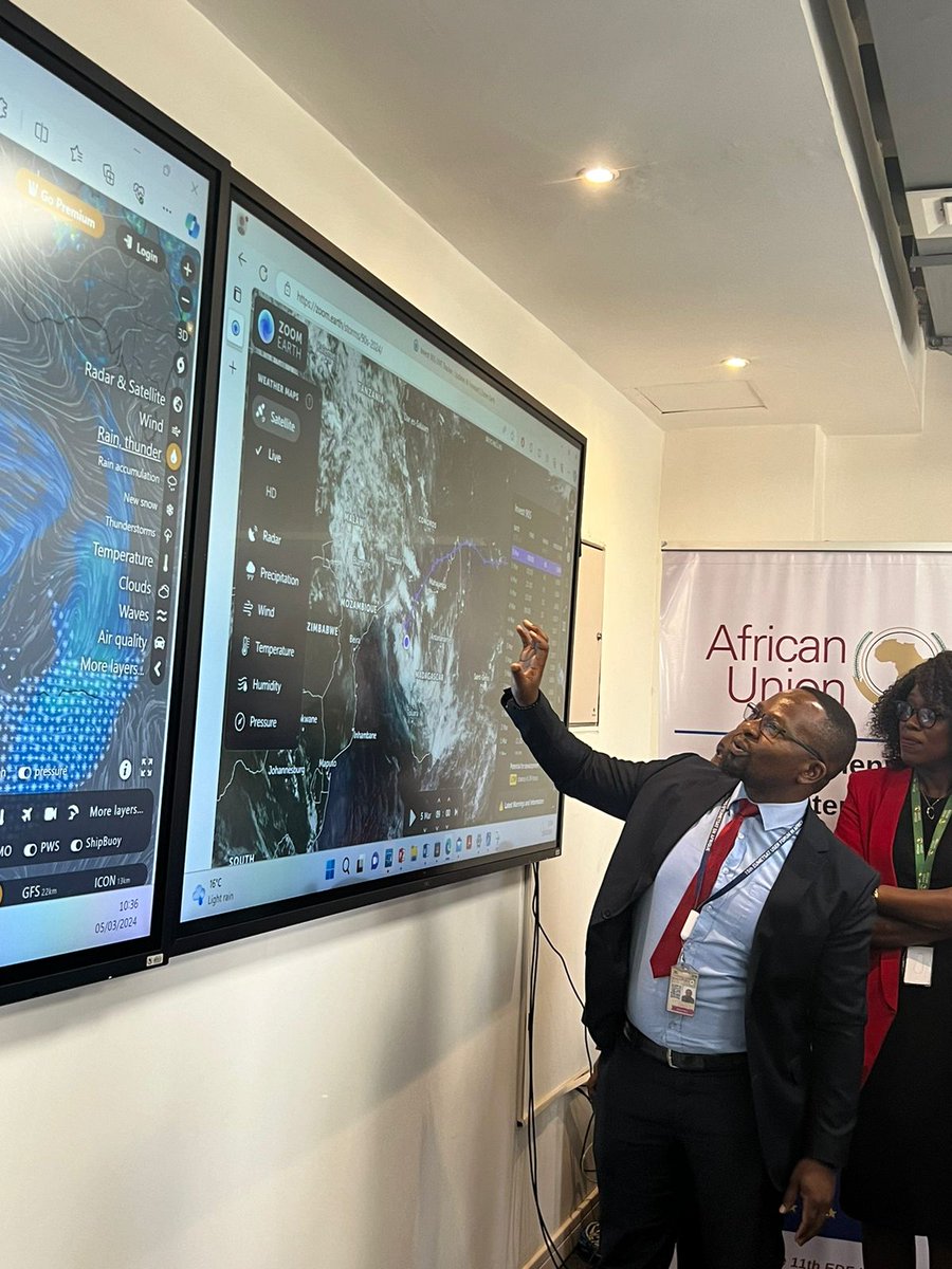 The delegation was introduced to the Africa Multi-Hazard Early Warning and Action System (#AMHEWAS) programme. It aims to strengthen capacities for data collection, analysis, and cross-border disaster risk management in Africa at all levels of governance @_AfricanUnion