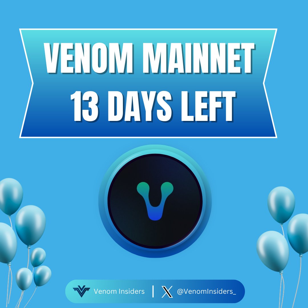 VENOM MAINNET 13 DAYS LEFT🚀

Only 13 more days until the official launch of the Venom #mainnet. Are you ready for the Airdrop?🔥

Like, RT and Drop your #Venom wallet👇

#Venom #Airdrops #venomMainnet