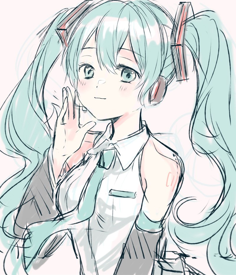 初音ミク「みくらふ#初音ミク#VOCALOID 」|ちくわてんのイラスト