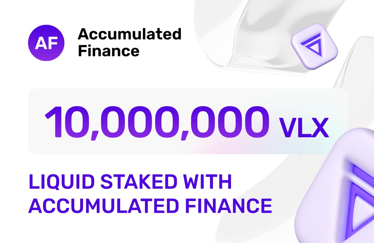 🚀 10M $VLX is liquid staked and earning $ACFI XP in the Accumulated Finance XP Hub: accumulated.finance/xp