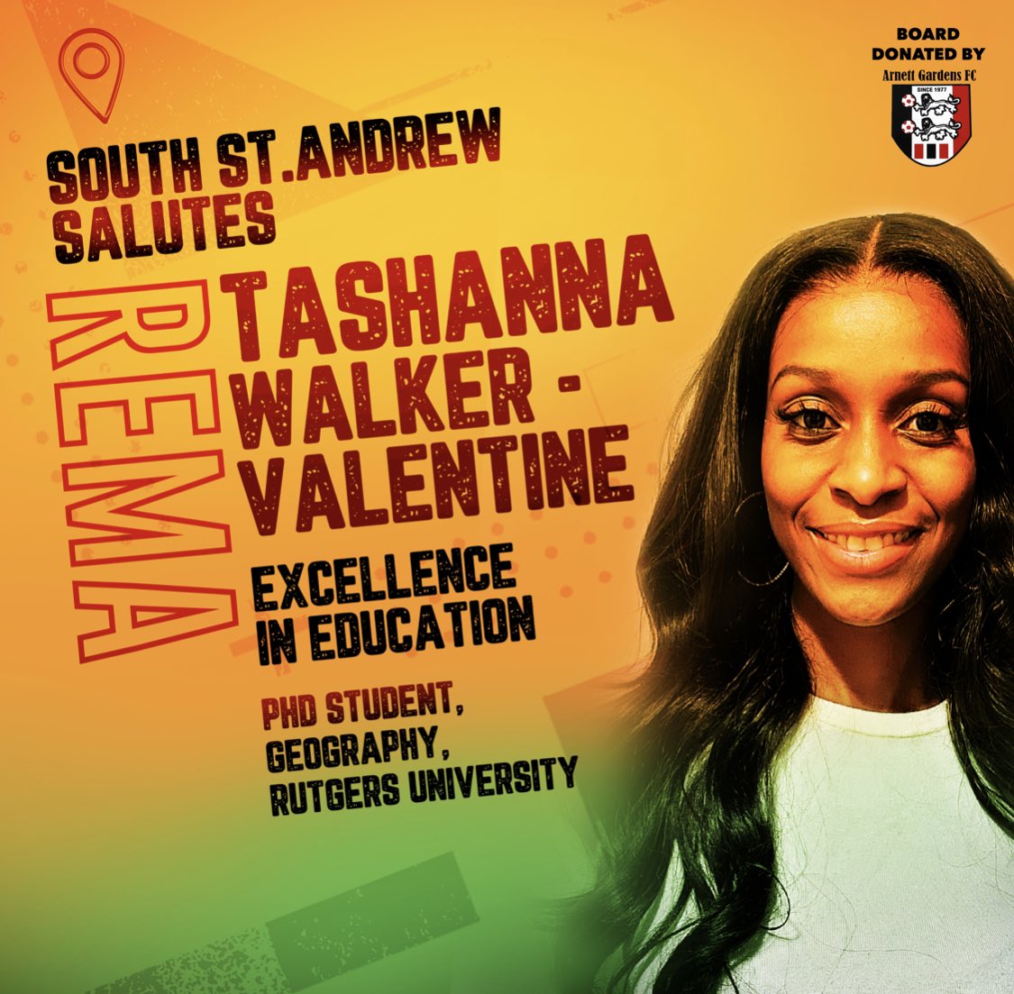 Good Morning! Please help me extend Big Big Congratulations to Tashanna Walker-Valentine for successfully defending her PHD yesterday. A bright star from Rema in my constituency of South St. Andrew is a PHD Student studying Urban Geography at Rutgers.  

You may have seen her