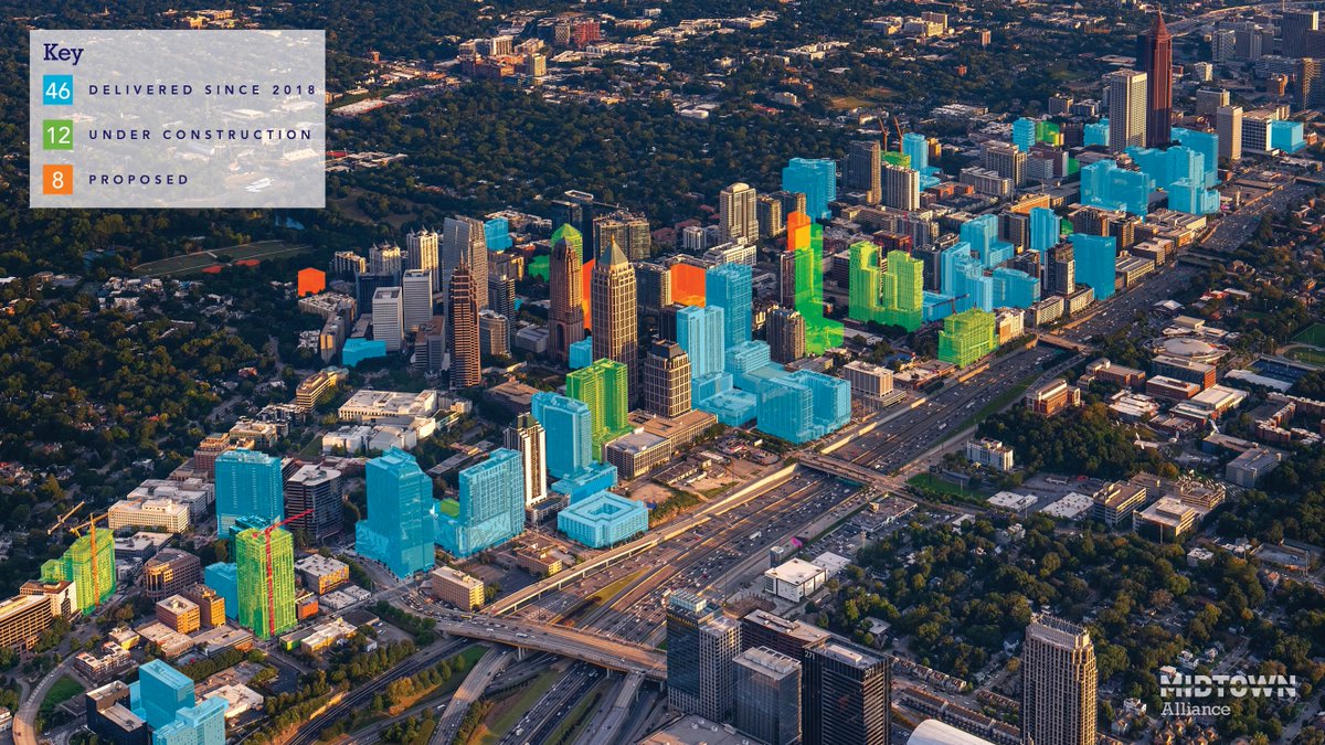 Atlanta Mayor Andre Dickens: 'In the past 6 years, nearly 50 new buildings have opened in the 1.2 square mile Midtown Improvement District, representing a combined $8.4B of investment on less than 1% of the City's land area.' #AnnualMeeting2024