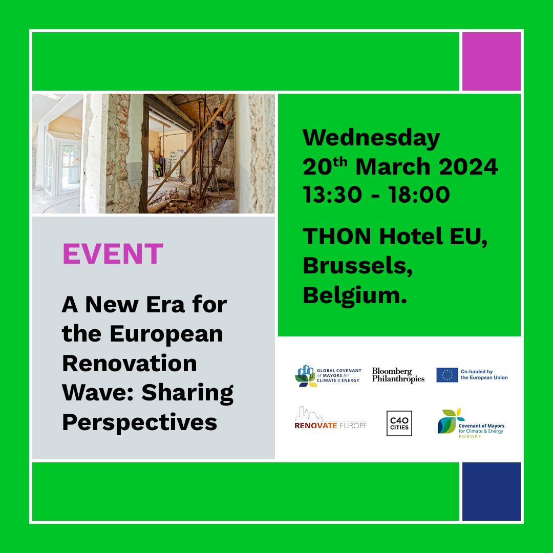 🚨Event alert🚨 🏢Renovations are crucial for #energyefficiency & security, lower bills, local jobs & quality of life ⭐️Join us next week at this event, alongside @c40cities, @Mayors4Climate & @eumayors to discuss a sustainable future 👀Sign up here: eventbrite.be/e/a-new-era-fo…