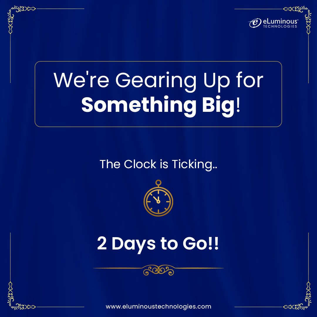 The anticipation is rising as we approach the big reveal! Get ready to witness a new chapter unfold. Just 2 days left until the big day!

#TransformationTuesday #BigReveal #SoftwareDevelopmentCompany #WebDevelopment #AppDevelopment #HireDevelopers #USA #Nashik #eLuminous