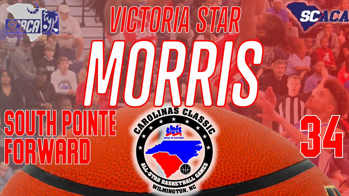 Congratulations Victoria Star Morris of South Pointe for being chosen to represent SC in the Carolinas Classic All-Star Game on March 23rd at Hoggard High School in Wilmington, NC @SCBCA @SouthPointeWBB