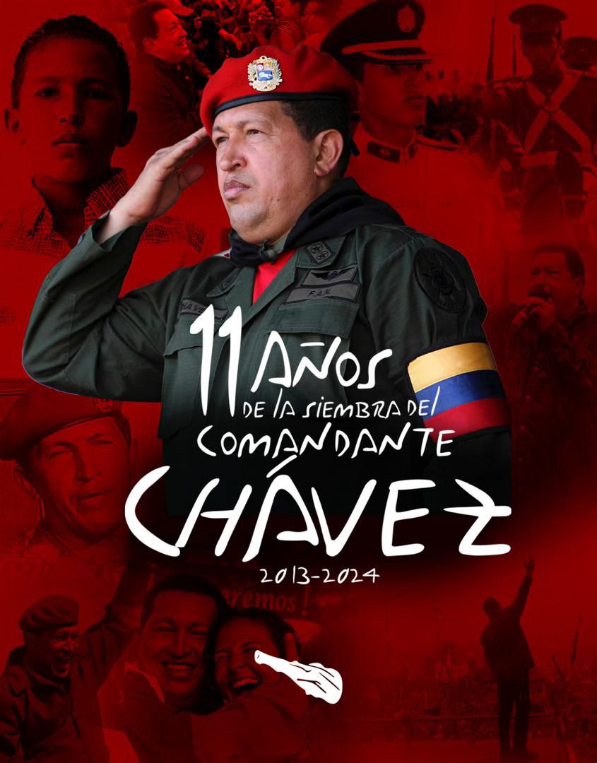 Nuestro Comandante Hugo Chávez está presente entre nosotros hecho pueblo y estará siempre en nuestros corazones por siempre 

#AmorIrreductibleYEterno