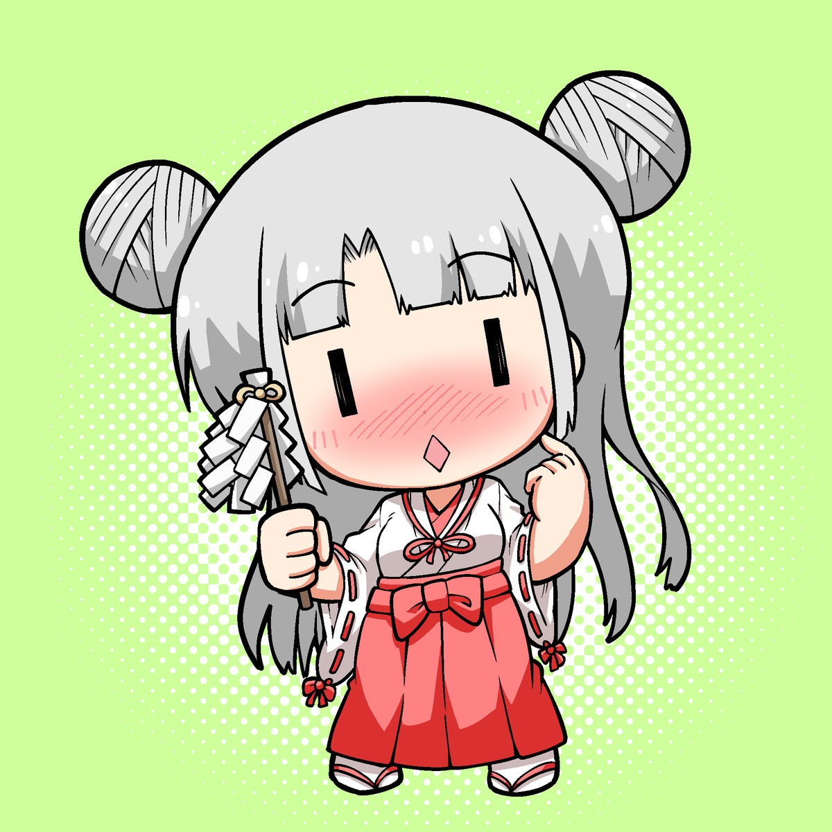 「照れQNちゃんで  #巫女の日 !! 」|さぷり（山口さぷり）💊SapuriYamaguchi🐕のイラスト
