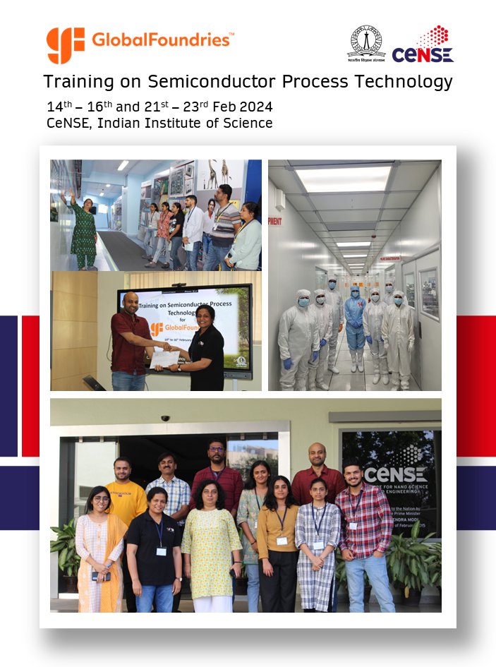 CeNSEatIISc's tweet image. A tailored #trainingprogram for teams from @GlobalFoundries. This program was meticulously designed to meet industry-specific requirements, providing invaluable eyes-on experience of #semiconductor processing tech & equipment.
@iiscbangalore @GoI_MeitY @_DigitalIndia @NeGD_GoI