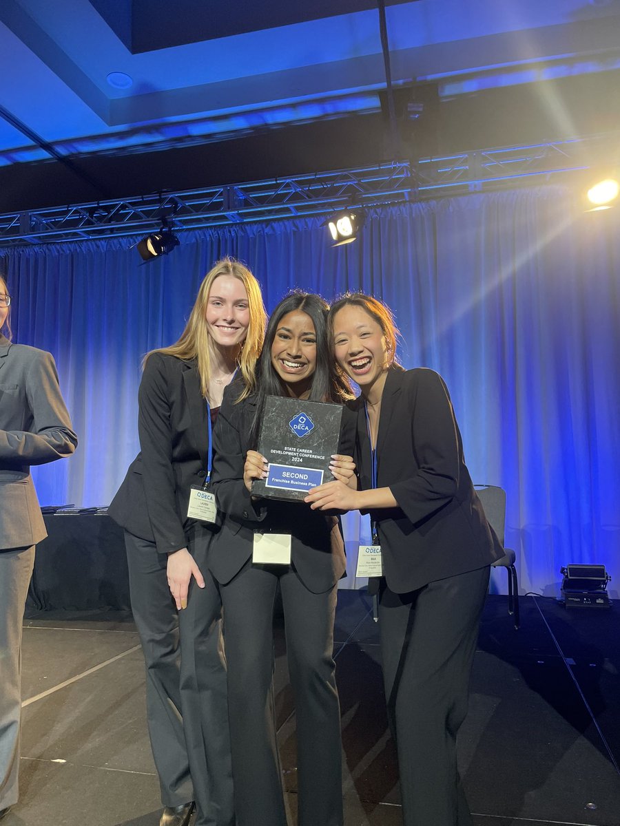 Congrats Preema, Lauren, and Maia! 2nd Place Franchise Business Plan 🏆🎉