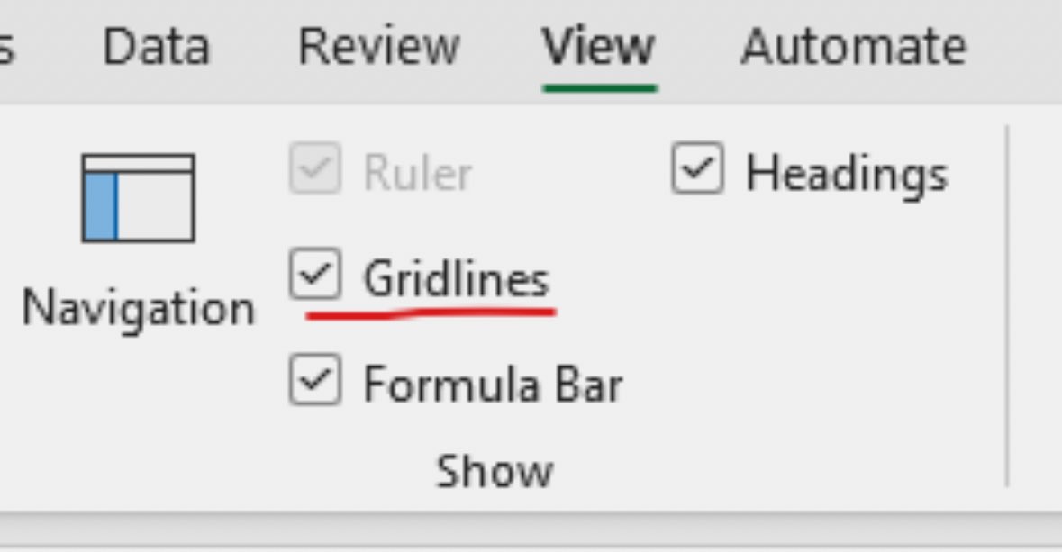 ExcelHumor's tweet image. stop painting the entire sheet white to remove the gridlines. just click this box