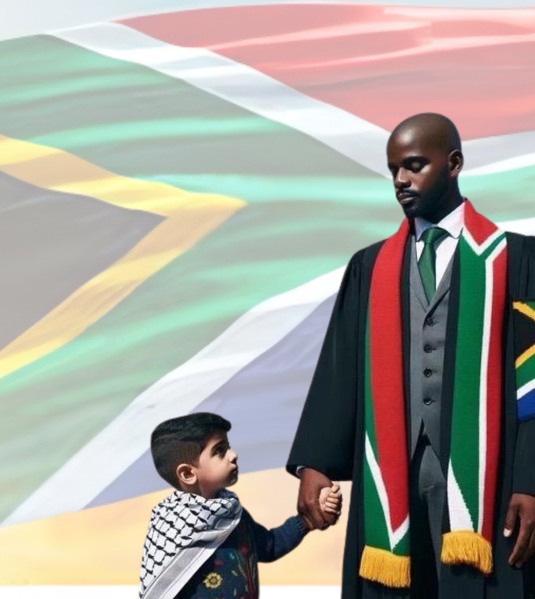 #South_Africa focuses on its responsibility and our objective towards #Palestine; rising above all imposed international pressure. Thus we must invoke all available tools towards justice in #Palestine . *Pointing to this image* This is Our Future.