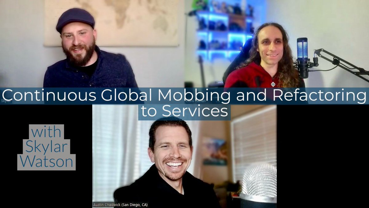 Mob Mentality Show (@mob__mentality) on Twitter photo A global mobbing session 24x5 with 5 different countries!
<a href="/skylarrwatson/">skylar watson</a>
youtu.be/KUp6xE5Hy7c
podcasts.apple.com/us/podcast/con…
<a href="/ChristophLucian/">Chris Lucian クリス</a> #MobProgramming A global mobbing session 24x5 with 5 different countries!
<a href="/skylarrwatson/">skylar watson</a>
youtu.be/KUp6xE5Hy7c
podcasts.apple.com/us/podcast/con…
<a href="/ChristophLucian/">Chris Lucian クリス</a> #MobProgramming