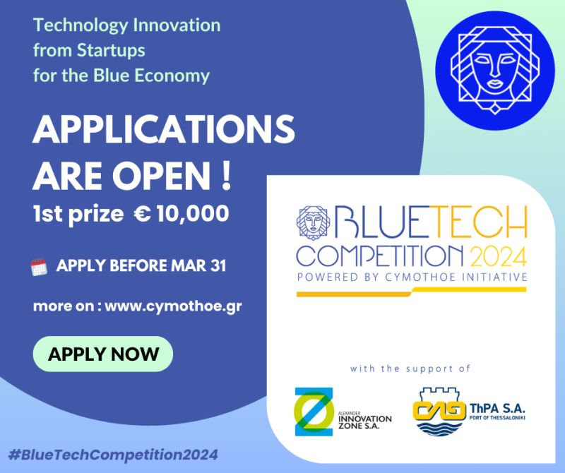 Explore the future of the Blue Economy with the BlueTech Competition by Cymothoe Initiative!Support innovative ascross shipping, maritime transport, aquaculture etc.⚓
📅Applications:until 31/3
💡Apply:lnkd.in/dPddcAfS
📌By <a href="/cymothoe_gr/">Cymothoe Initiative</a> x <a href="/thessinnozone/">Thessaloniki Innovation Zone</a> @portofthessaloniki