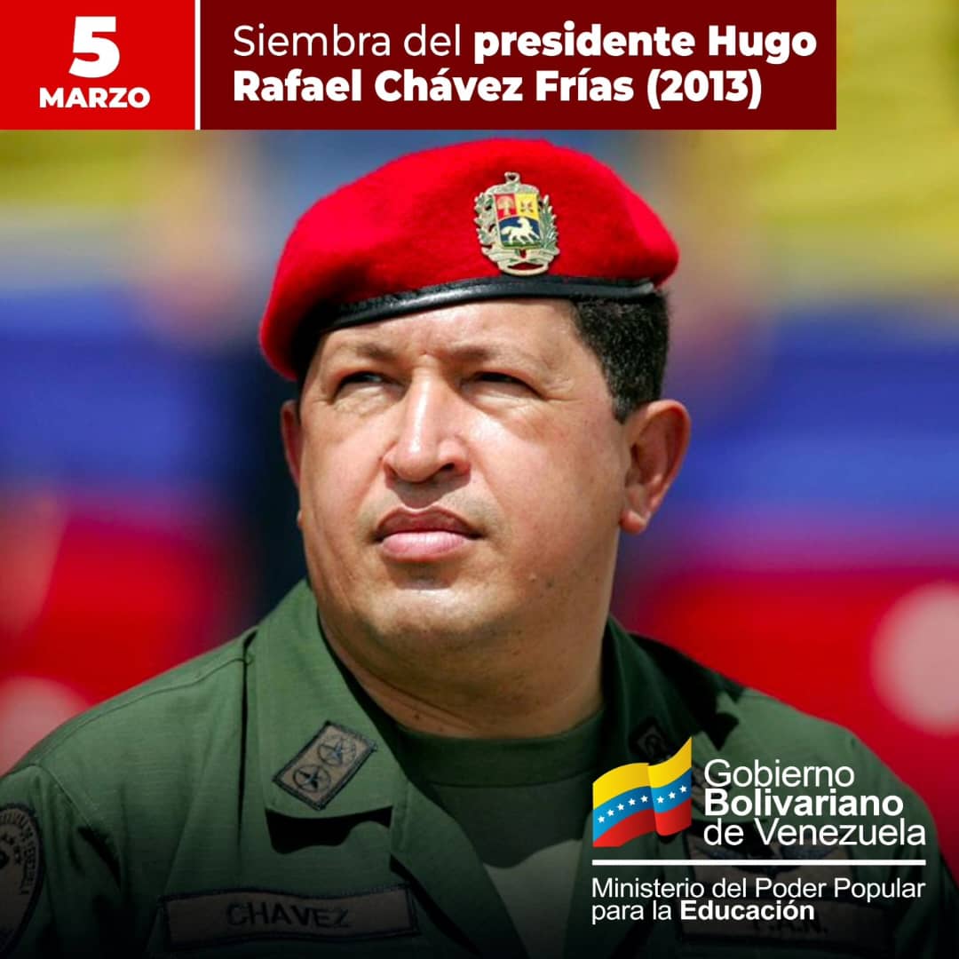 #AmorIrreductibleYEterno
¡En nuestros corazones, por siempre!

Once años de tu siembra, comandante Chávez. En cada escuela de Venezuela, tus enseñanzas son una guía en la construcción de una sociedad justa, solidaria e igualitaria para todos/as.
<a href="/NicolasMaduro/">Nicolás Maduro</a>
@MPPEDUCACION