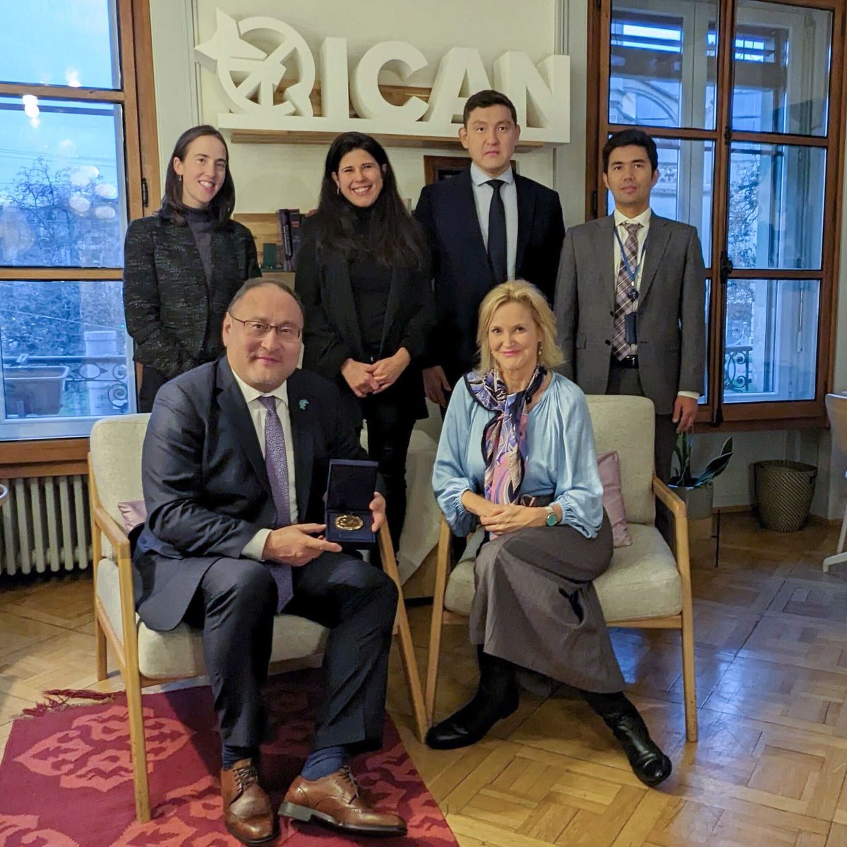 nuclearban's tweet image. We were very pleased to host @AmbKazUN and Team @KazakhstanUN at our office in Geneva yesterday to discuss their presidency of #TPNW #3MSP and of the #NPTRevCon and to deepen our cooperation.