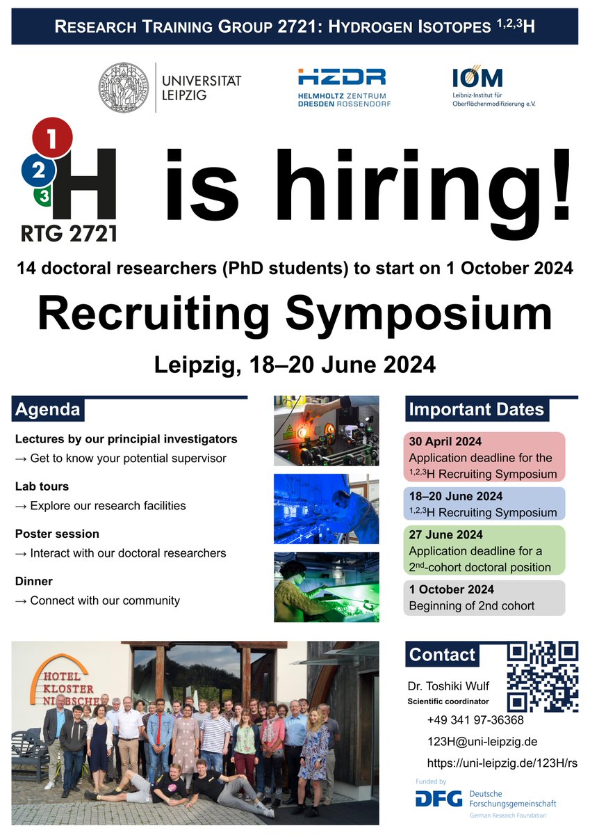 ¹²³H is hiring! Learn more: uni-leipzig.de/123h/rs #hydrogen #isotope #science #PhD #employment #opportunities #Leipzig