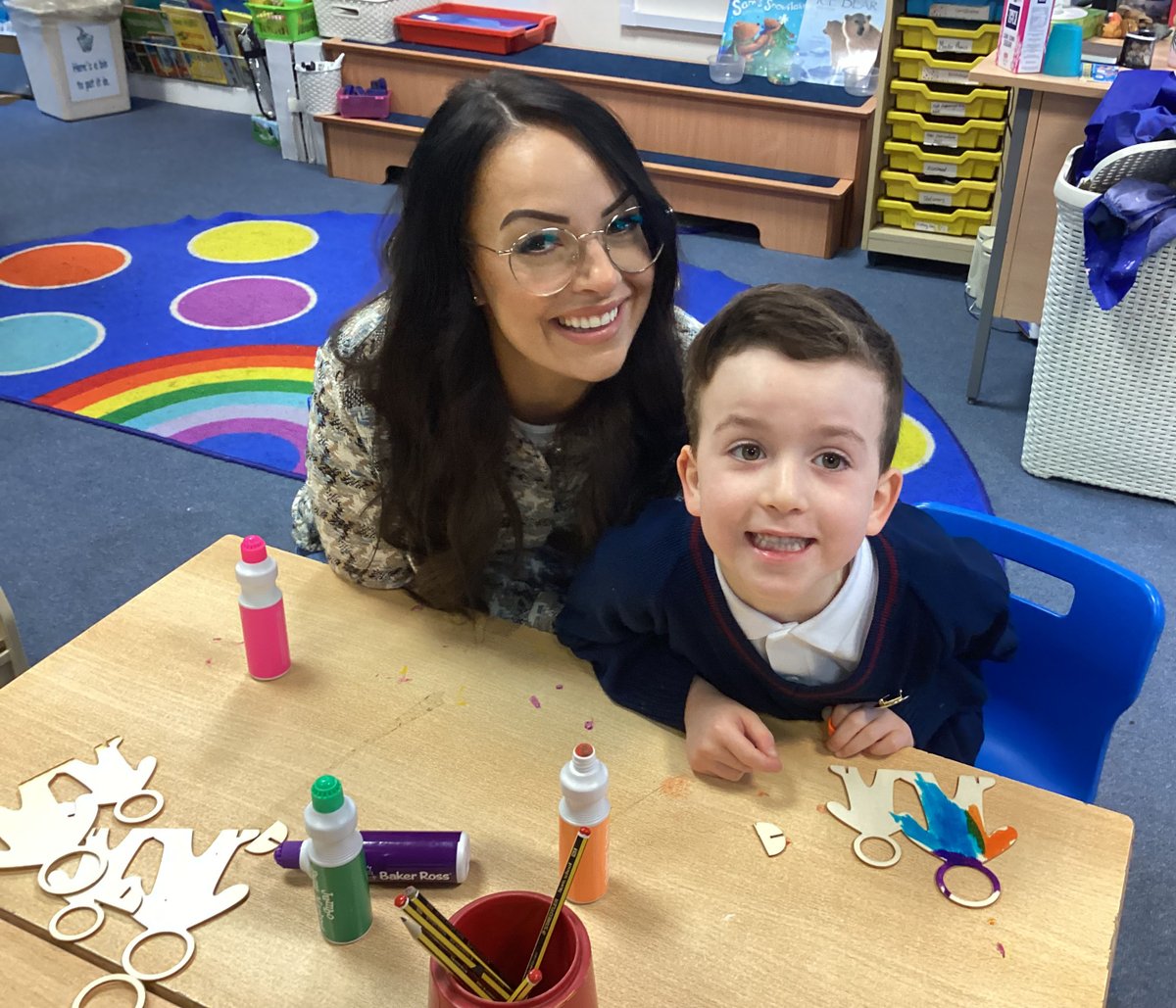 SaintNicksSch's tweet photo. A fabulous morning in #StNicksReception class for pupils and families at our Mother's Day event today. 
Arts and crafts we in abundance, with pupils decorating Mother's Day plaques, finger painting and biscuit decorating. A lovely morning was had by all. #StNicksEarlyYears https://t.co/qC9gm62o91