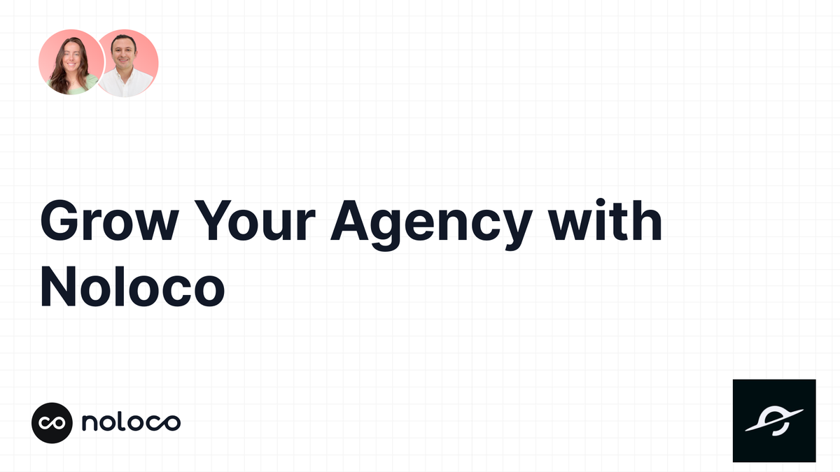 Join our 'Grow Your Agency with Noloco' webinar tomorrow @ 16:30 GMT. Discover how to streamline your project management operations and elevate client engagement with real-world insights from the Founder and CEO of Singular Design. 

RSVP here: eu1.hubs.ly/H07Xm740