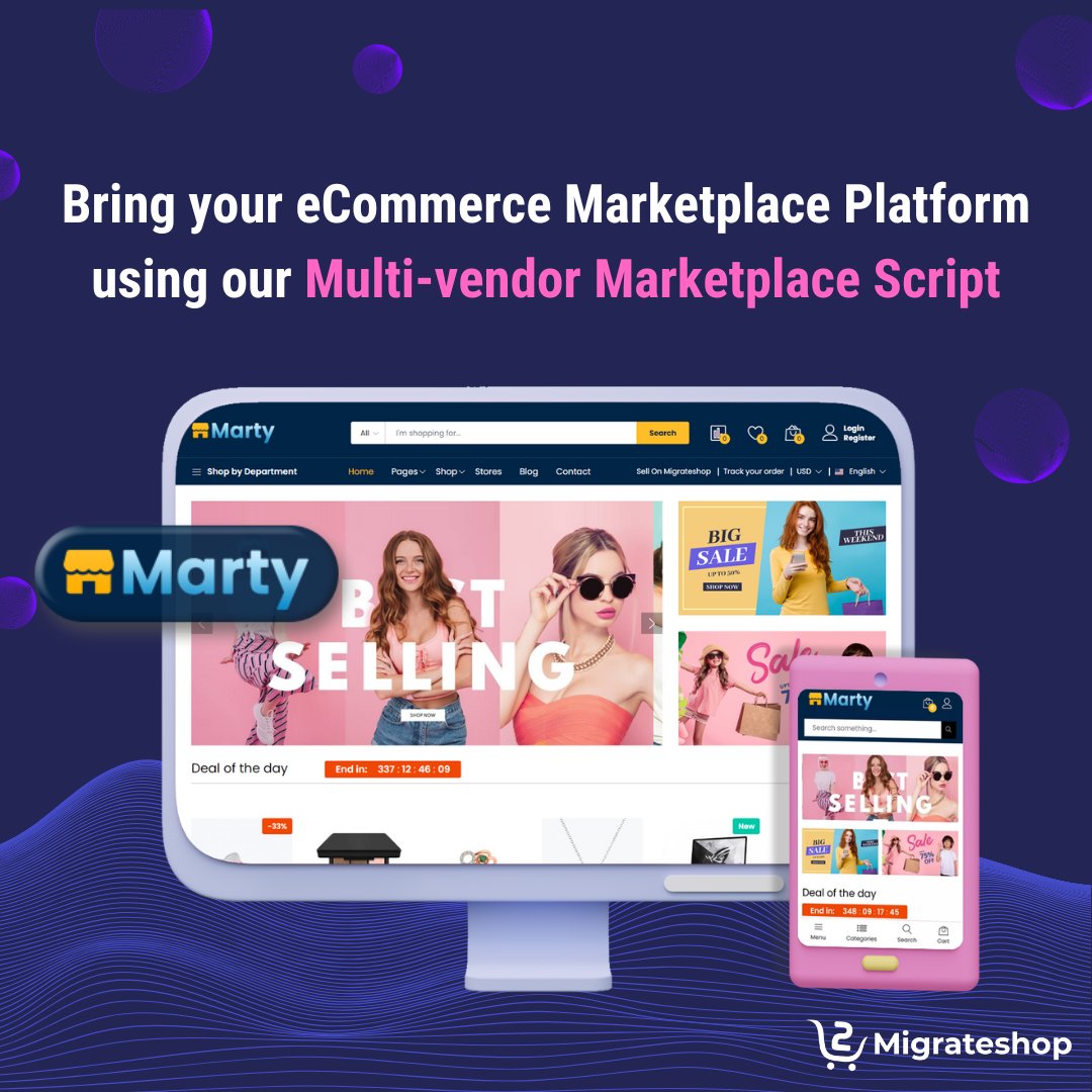 migrateshop's tweet image. Ready to launch your own eCommerce marketplace? Start building your marketplace today with our multivendor marketplace script!  Visit: migrateshop.com/multi-vendor-m…

#migrateshop #marty #marketplacescript #multivendormarketplace #multivendorscript #business #startups #ecommerce