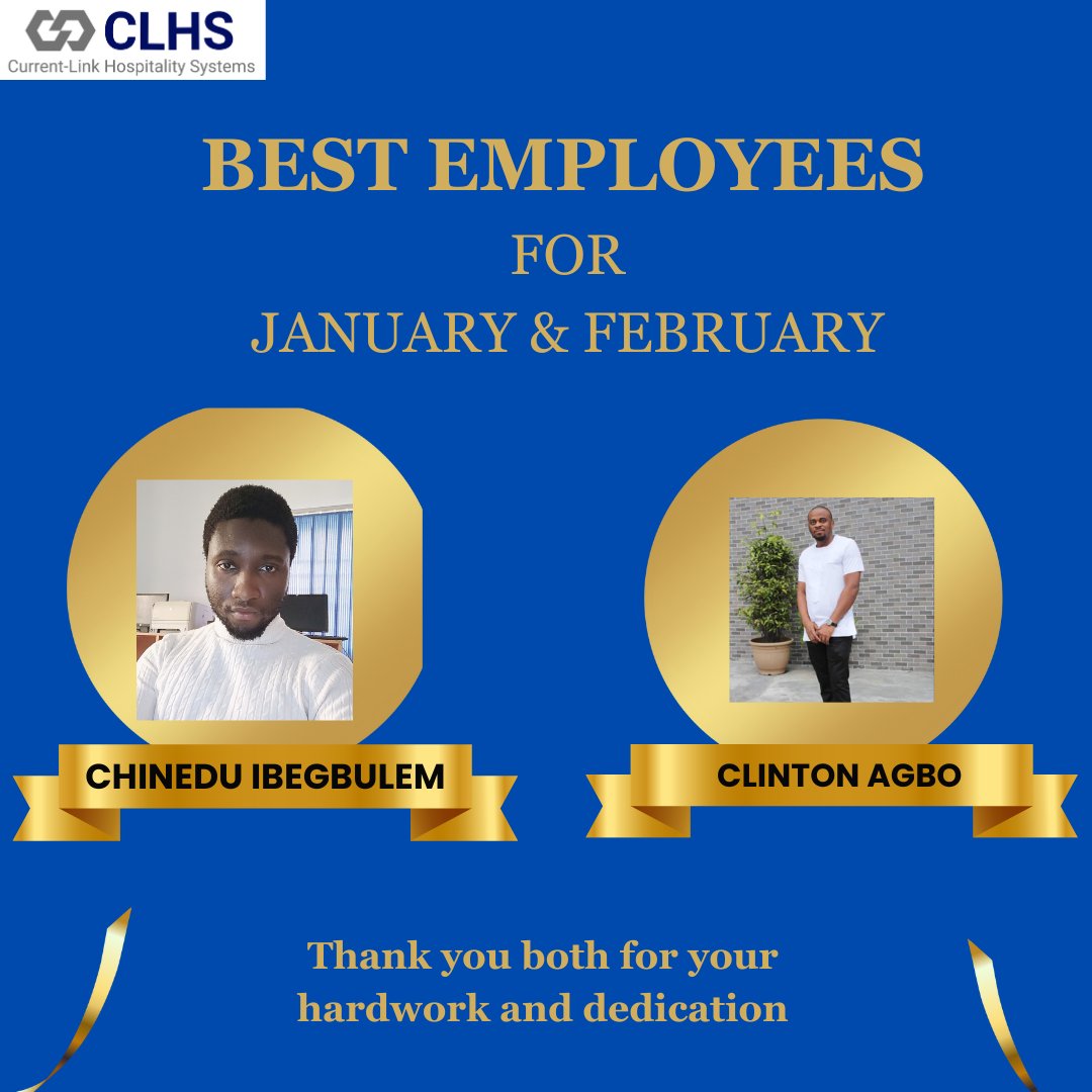 Congratulations to Chinedu Ibegbulem and Clinton Agbo ! The best employees  in January and February ! Your dedication, hard work, and positive attitude have truly set you both  apart. Keep up the fantastic work! 🌟
#employeeofthemonth #exceptionalperformance #teamsuccess #clhs