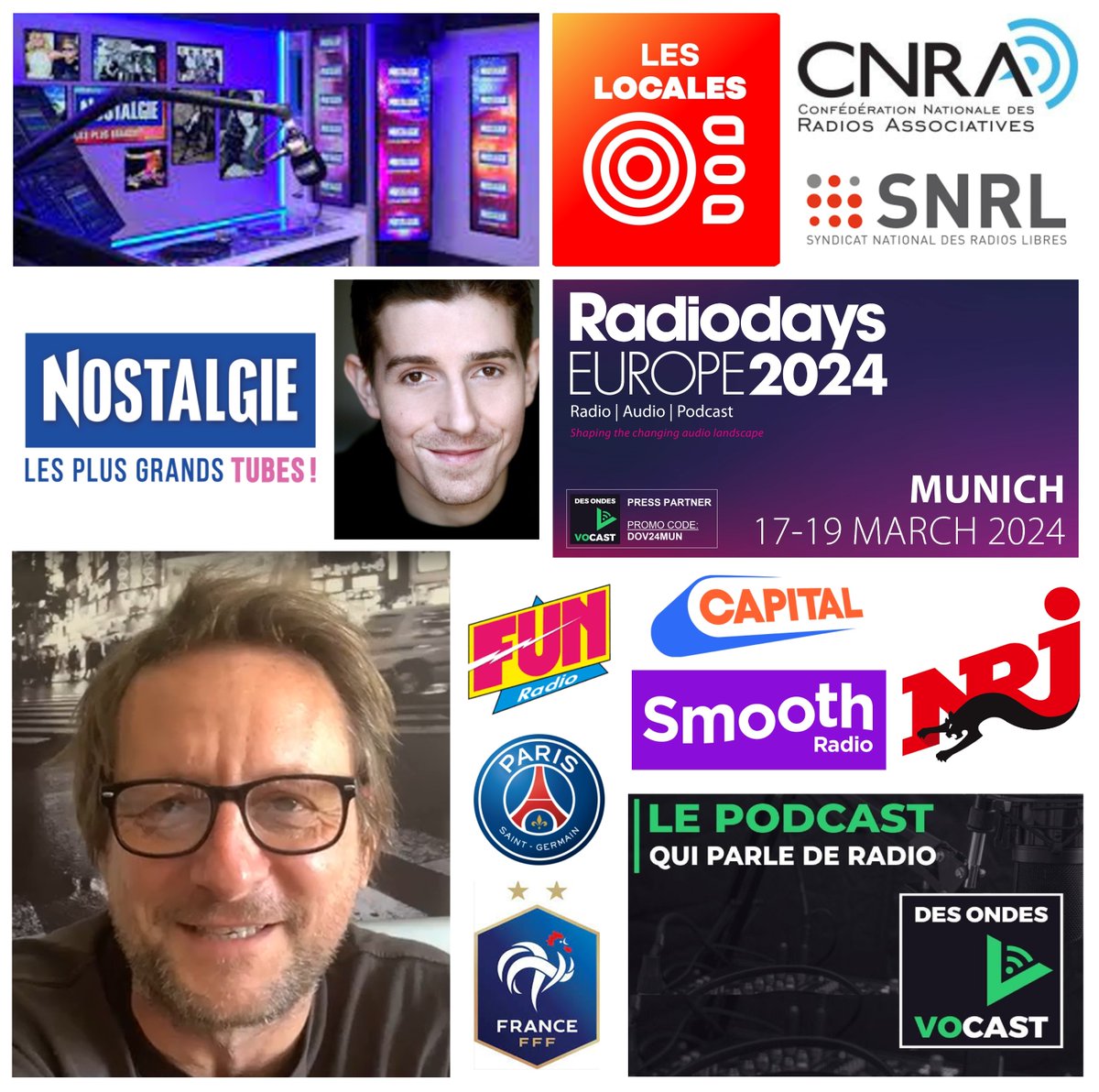 🔴Des Ondes Vocast, LE podcast qui parle de RADIO est paru ➡️ITW Max, ex-Fun R. & speaker des stades ➡️ITW CNRA + SNRL: création de 'ALL' Les Locales ➡️ITW Mathieu Guinet, nv studio Nostalgie ➡️Progr. Radiodays Europe (code DOV24MUN) ➡️Comparatif pub UK/FR vocast.fr