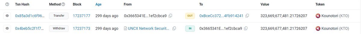 RealFutureStork's tweet photo. The only people at the time who had access of to this wallet was the new dev team, as they had requested access for it.
This is shows the dev team unlocking the token vesting and then transferring the $KTO to -
0xBceCc37217EB693d87023415e83f9E84Fb914241
https://t.co/wdAz6rgNIn https://t.co/xswTweZhXO