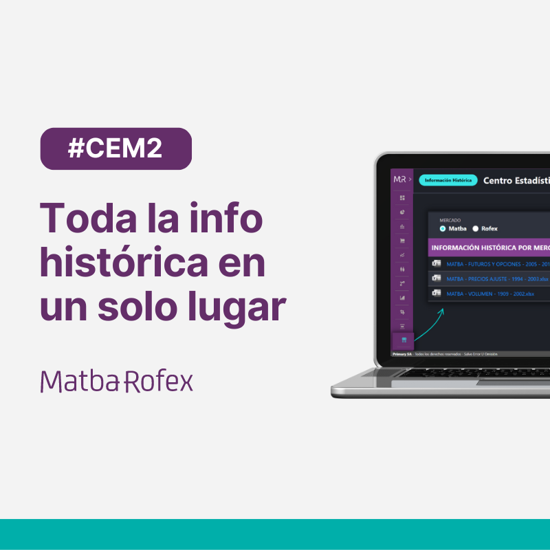 a3mercados's tweet photo. 📊 Desde el 01/03/2024 toda la información histórica se encuentra en un solo lugar.

📈 La operatoria desde 1909 hasta 2023 ahora está disponible en el #CEM2.

👉 Más info:  https://t.co/GQO0FS0UT6

#marketdata #operatoria https://t.co/ih8bPisoBZ