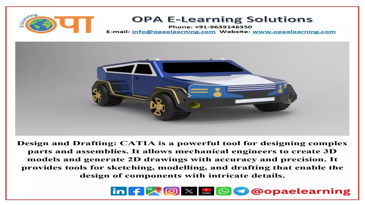 #CATIA #Design #Skills #Design #Drawing #PowerfulTool #Assembly #Sketch #Modelling #Drafting #cadtutorial #creative #design #poster #engineering #like #follow #success #skills #Educational #bestplacetolearn #education #opaelearningsolutions #opaelearning #OPA #elearning