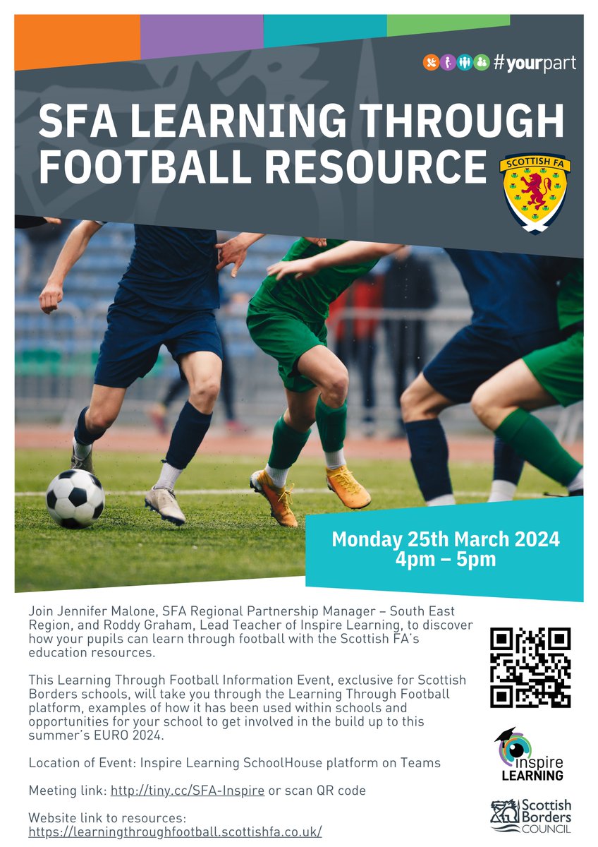 Inspire Learning (@inspiresbc) on Twitter photo ⚽ We're delighted to announce a CPD session exclusively for <a href="/SBCEducation1/">SBC Education</a> staff in partnership with <a href="/ScotFASouthEast/">South East Region</a>
📅 Monday 25th March 2024
🕓 4pm
📍 Meeting and Events on SchoolHouse
👥 <a href="/jen_m81/">Jennifer Malone</a> and <a href="/MrRoddyGraham/">Roddy Graham</a>
#LearningThroughFootball #InspireLearning ⚽ We're delighted to announce a CPD session exclusively for <a href="/SBCEducation1/">SBC Education</a> staff in partnership with <a href="/ScotFASouthEast/">South East Region</a>
📅 Monday 25th March 2024
🕓 4pm
📍 Meeting and Events on SchoolHouse
👥 <a href="/jen_m81/">Jennifer Malone</a> and <a href="/MrRoddyGraham/">Roddy Graham</a>
#LearningThroughFootball #InspireLearning