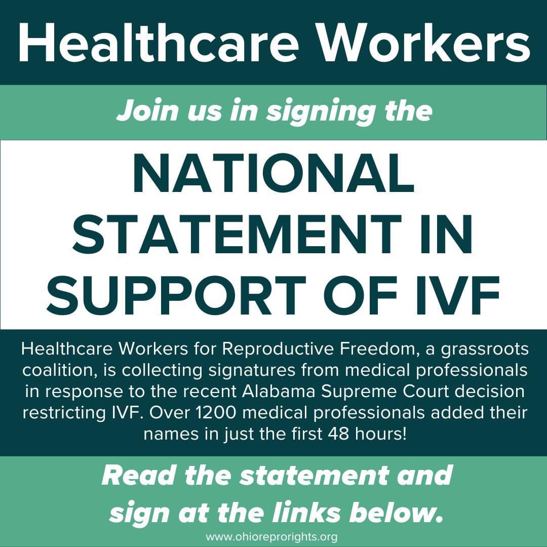 Healthcare workers sign to save IVF! docs.google.com/forms/d/e/1FAI… @GoodTroubleIN @FutureDocs @IMPACT4HC @rabrazzak @ShikhaJainMD @doctorjenn @Iowans4HealthL @CampaignforaHe1 @DavidNHackney @AmyOBG411 @AnitaSomaniMD @DavidPepper @Catholic4Choice @0liviajulianna @JoJoFromJerz