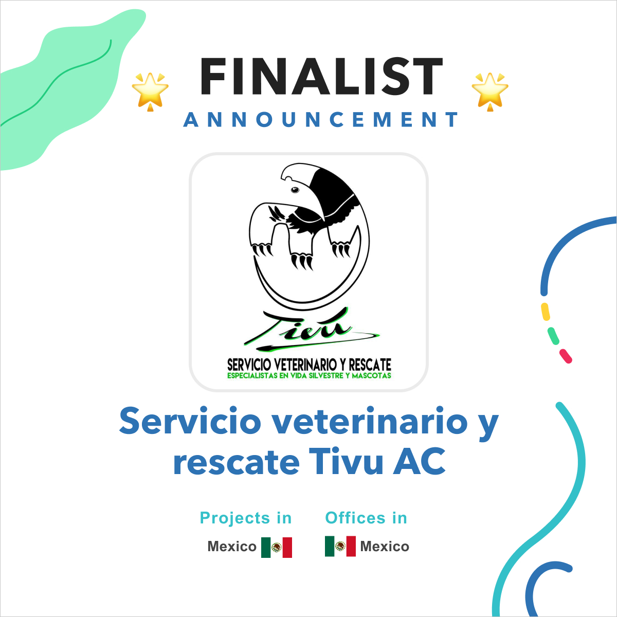 tutatordev's tweet photo. Exciting News!We are happy to share that Servicio veterinario y rescate Tivu AC (12/12)  has been selected as a finalist for Tutator Forward 2023! 
To know more about this organization click on the following link: 📷 https://t.co/3iQoMLhQbl https://t.co/32D1JsaF0G