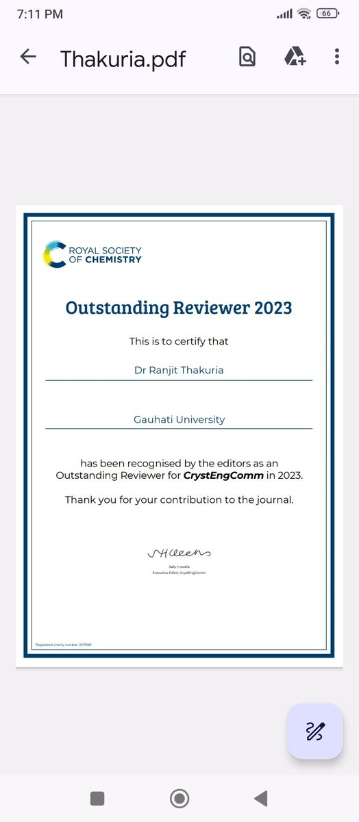 Ranjit Thakuria (@ranjitthakuria) on Twitter photo Thank you <a href="/RoySocChem/">Royal Society of Chemistry</a> <a href="/CrystEngComm/">CrystEngComm</a> for considering me as outstanding reviewer for the year 2023. Thank you <a href="/RoySocChem/">Royal Society of Chemistry</a> <a href="/CrystEngComm/">CrystEngComm</a> for considering me as outstanding reviewer for the year 2023.